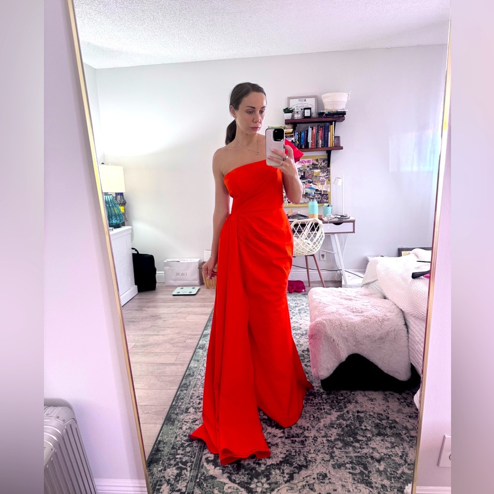 Brand new custom scarlet red gown